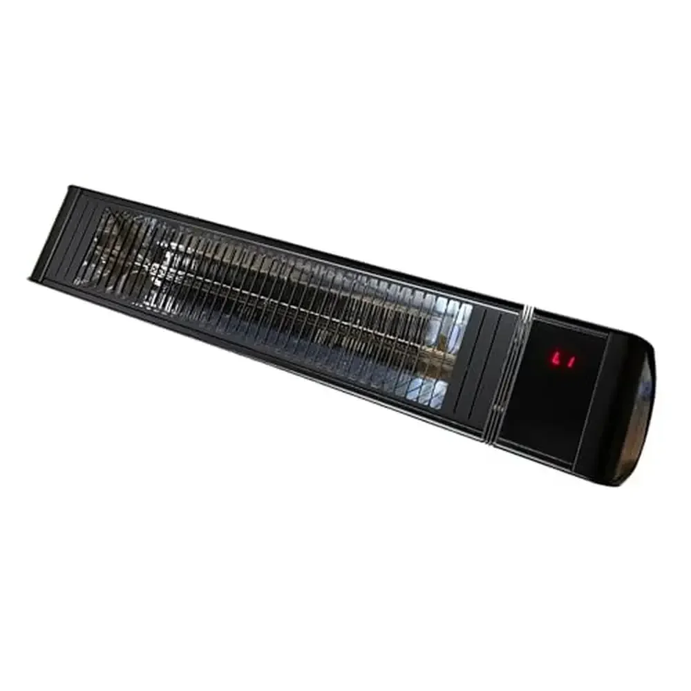 2000W Black Carbon Infrared Patio Heater Wireless Remote 6 Heat Levels 220-240v Wall Mounted AC Weatherproof Remote Controlled