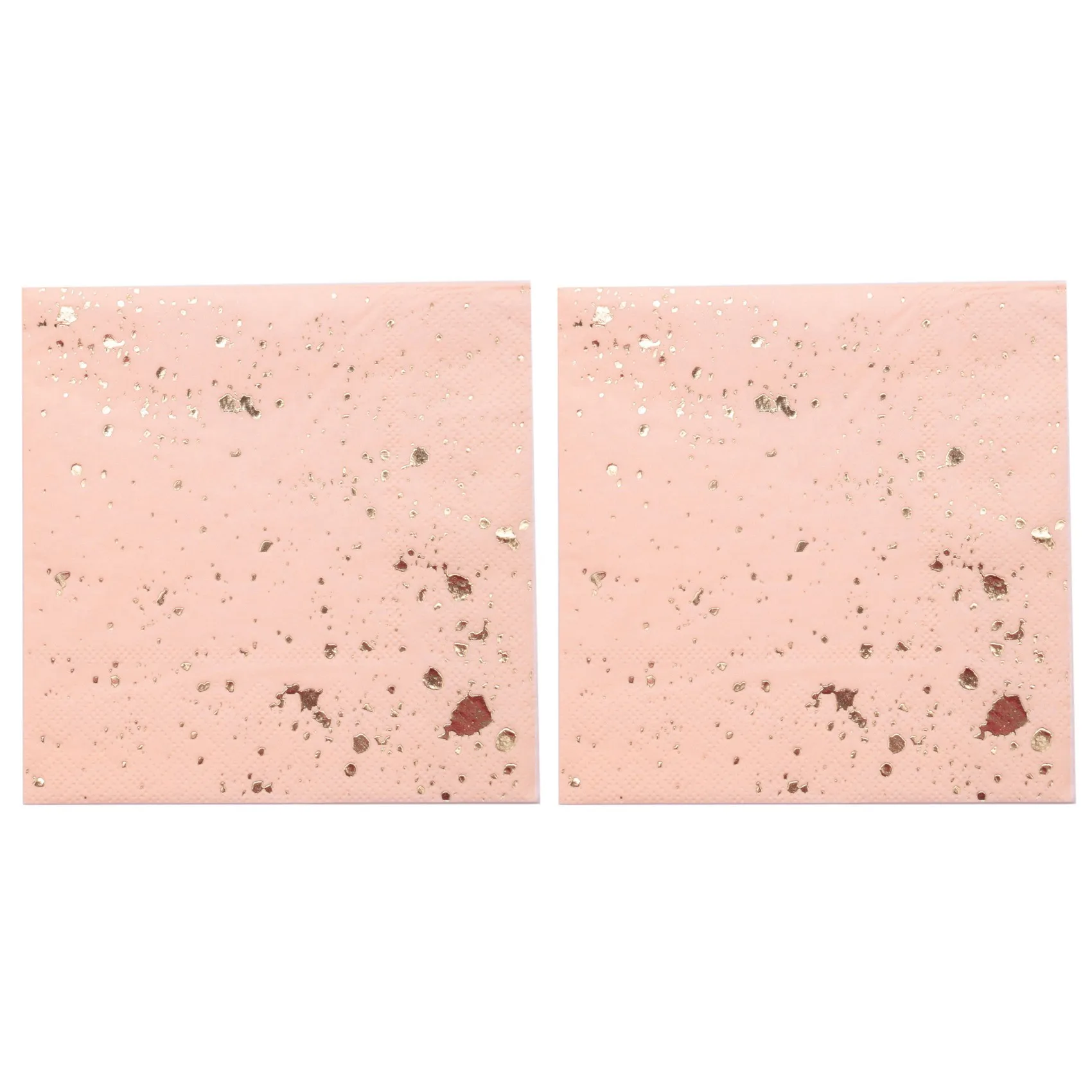 مجموعة أدوات مائدة للاستعمال مرة واحدة من ملمس الرخام الوردي الذهبي 80X مناديل ورقية #6