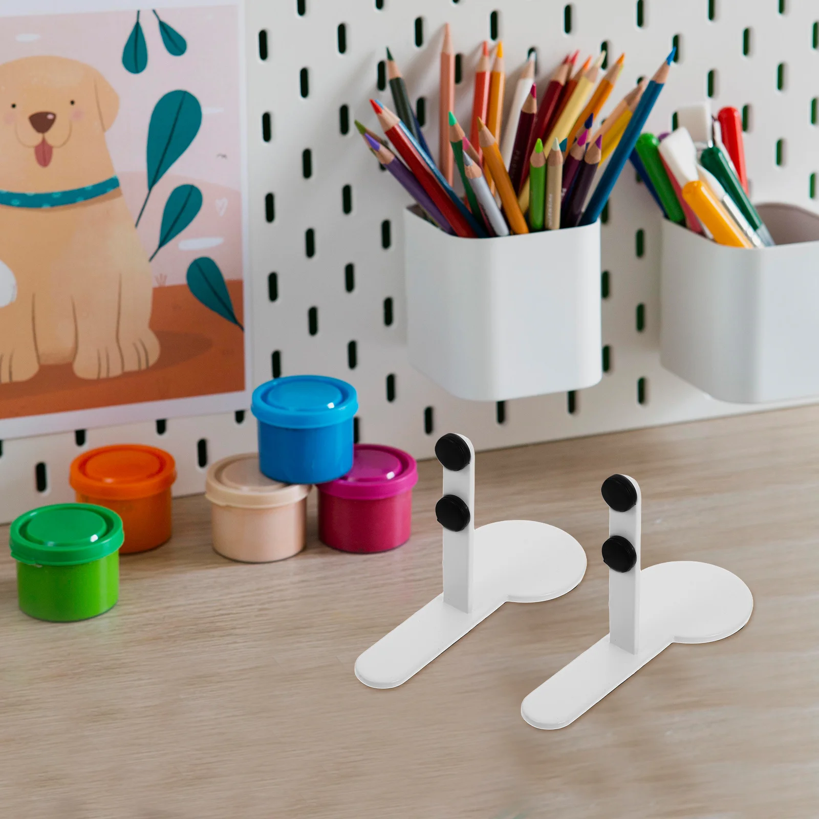 2 قطعة حامل Pegboard الجدول دائم الثقيلة دعامة معدنية سهلة التركيب منظم مكتب الفضاء التوقف الجدول Pegboard حامل