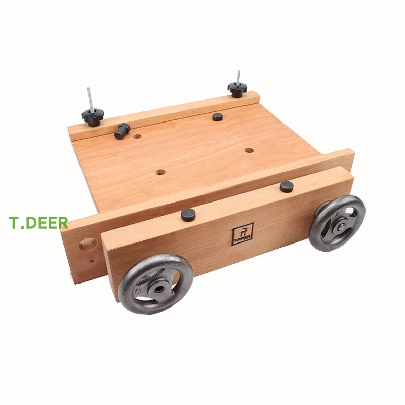 All Solid Wood DIY Handmade Table, Woodworking Workbench, Double Wheel Vise Operating Table, Multifunctional Operating Table