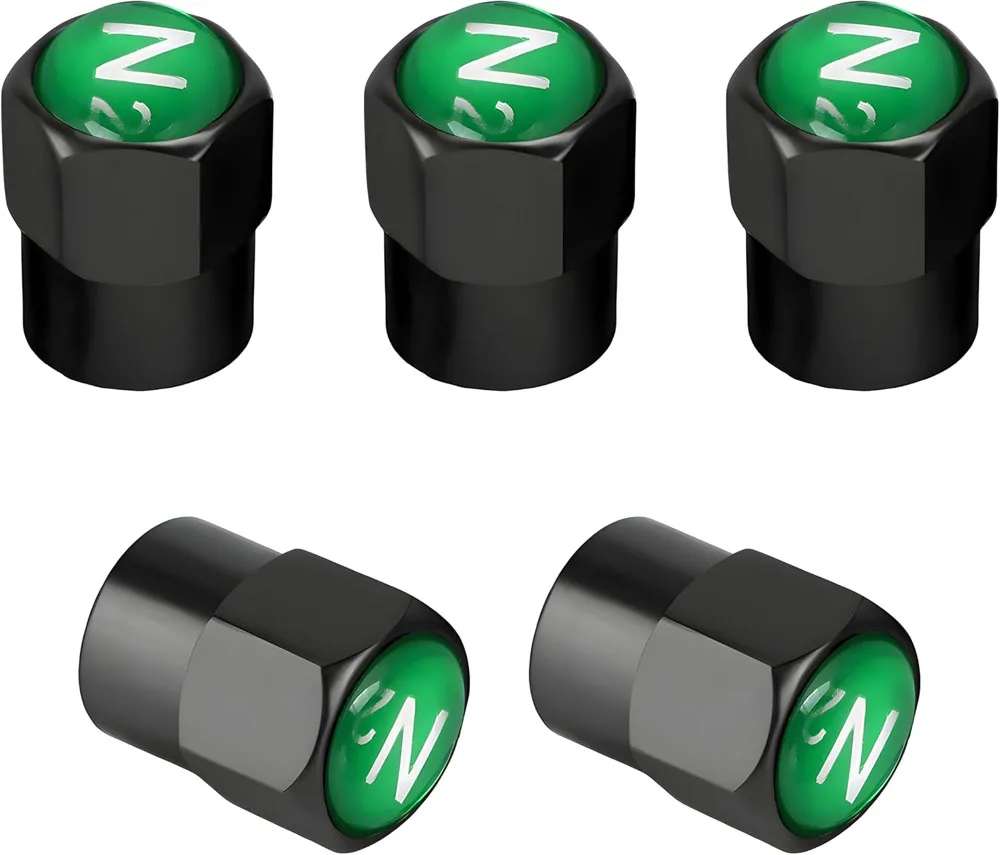 

5PCS Tire Valve Stem Caps N2 Nitrogen Sign Stem Covers for Cars, SUVs, Bike and Bicycle, Trucks, Motorcycles