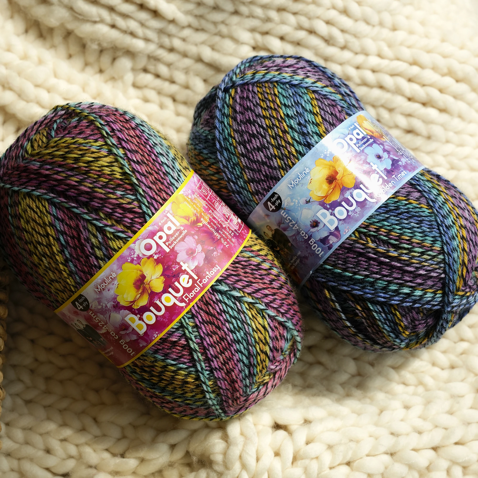 

1*100г моток пряжи Opal Bouquet Mouline 4ply, 75% шерсть, 25% полиамид/нейлон, для вязания носков.