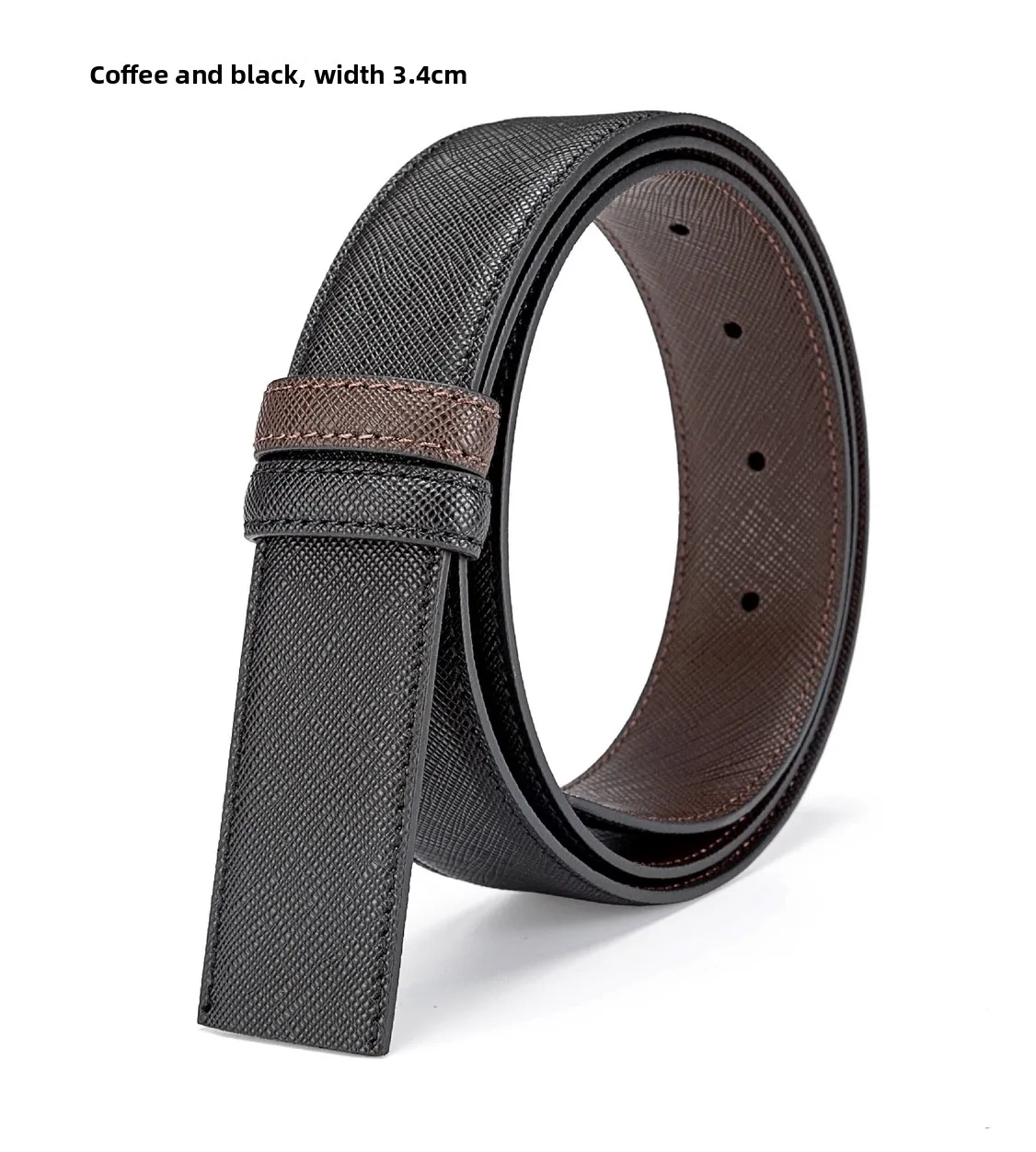 34cm Men's Replacement Belt without Head   Leather Belt Not to Be Worn on the Head but to Be Worn on the Waist