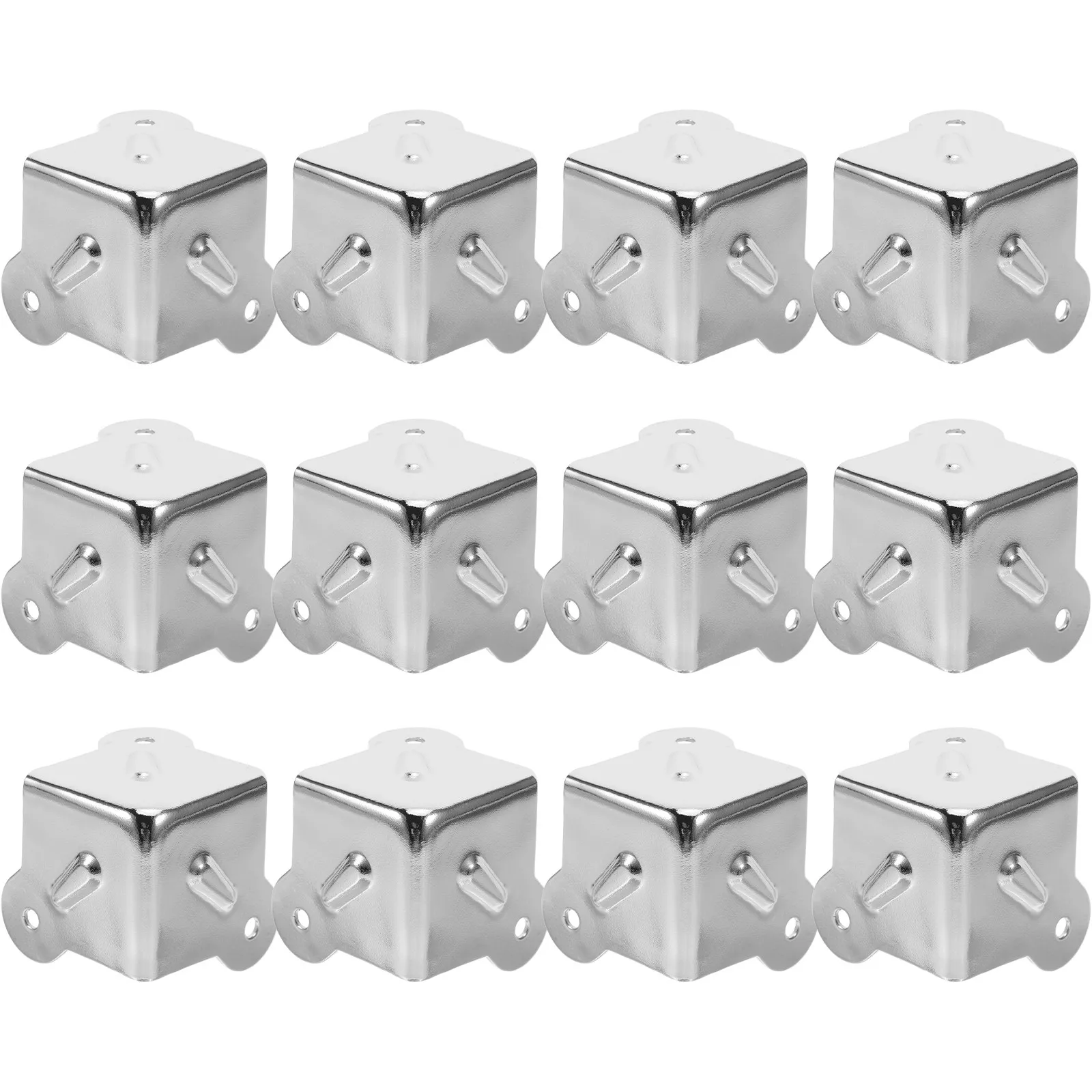 

12Pcs 34Mm Metal Corner Protectors Three-Pronged Flat Edge Guards for Flight Cases Tool Boxes Speaker Cabinet Hardware