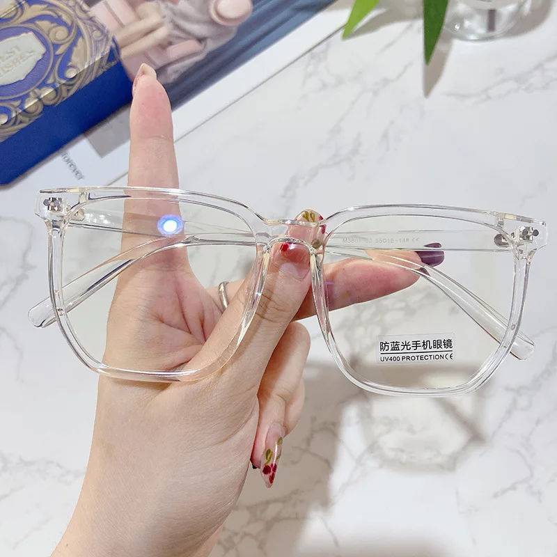 Myopie-Brille mit quadratischem Rahmen für Herren und Damen, Anti-Blau, übergroße Brillen, Unisex, luxuriös, klare Dioptrien, verschreibungspflichtige Brillen, 0 bis -6,0 – Detail 11