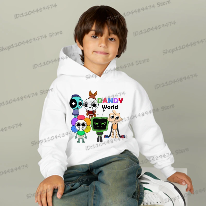 

2025 New Game Dandys World Hoodie Children's Cartoon Game Game Pullover Fashion Boys Girls Dandys World Trend Kids Y2K Sudaderas