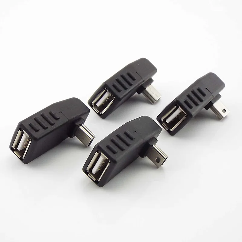 Mini USB 5Pin Maschio a USB Femmina Convertitore Angolo di 90 Gradi Connettore Adattatore OTG per Auto MP3 MP4 Tablet Telefono U-Disk C3