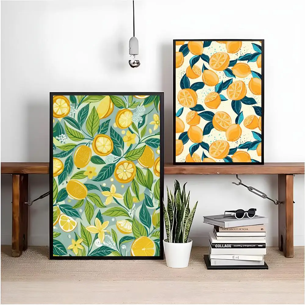 Citrus Floral Pattern Painting Calligraphy Canvas Poster Wall Art interior Hallway Home Decoration Holiday Gifts