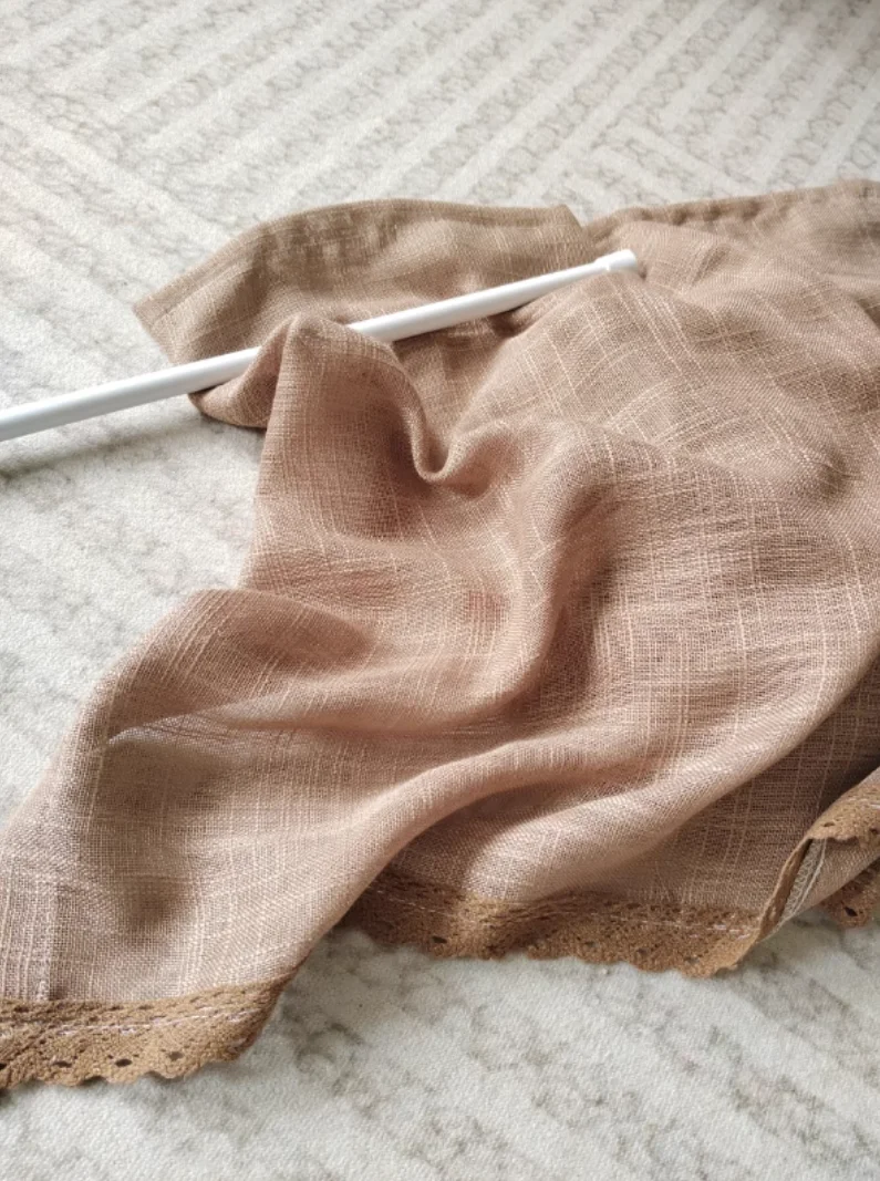 Tenda corta da caffè, trasparente per finestra Bay, tenda piccola senza trapano, tenda per porta del soggiorno minimalista in tinta unita, tenda per copertura dell'armadio