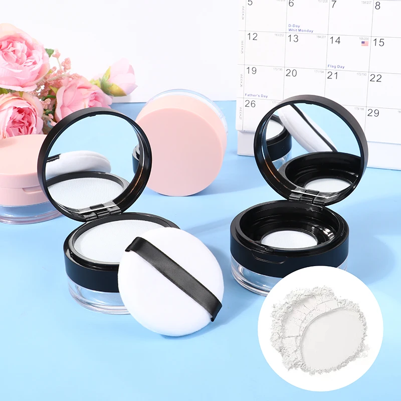 20 جرام مستحضرات التجميل نفخة شبكة مطاطية علبة بودرة سائبة مع مرآة المحمولة إعداد مسحوق موزع علبة فارغة ماكياج الملحقات