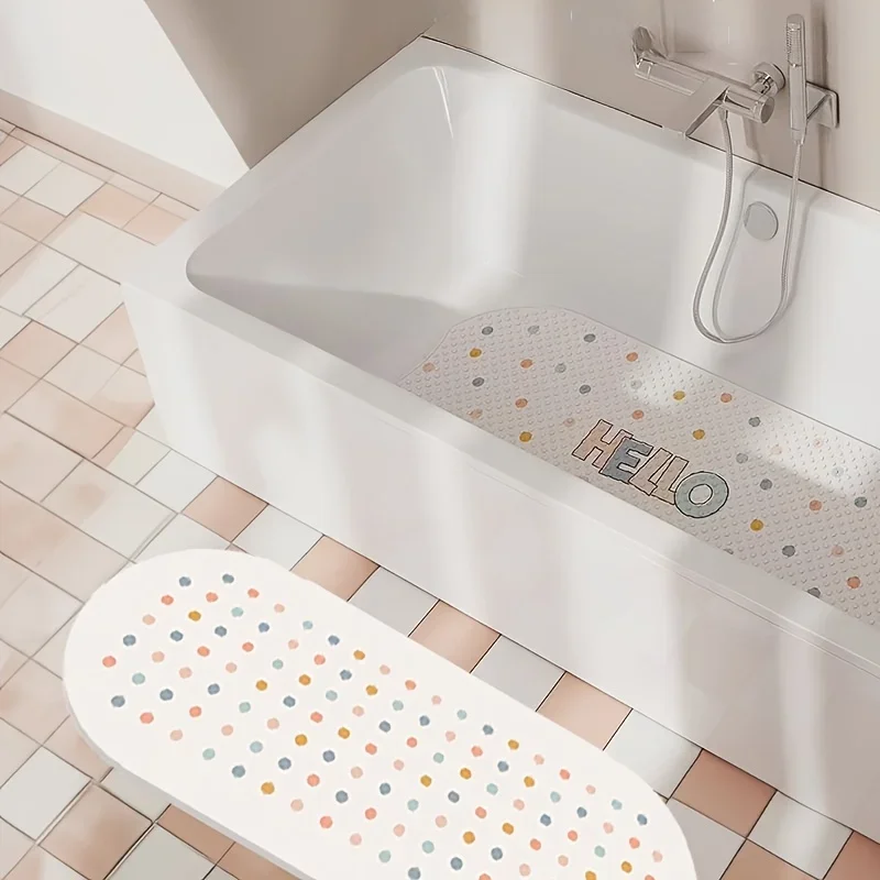 KONI Bathtub Bath Mat PVC Soft Bathtub Safety Shower Non-slip Bath Mats with Suction Cups Massage Floor Mat Safe for Kids