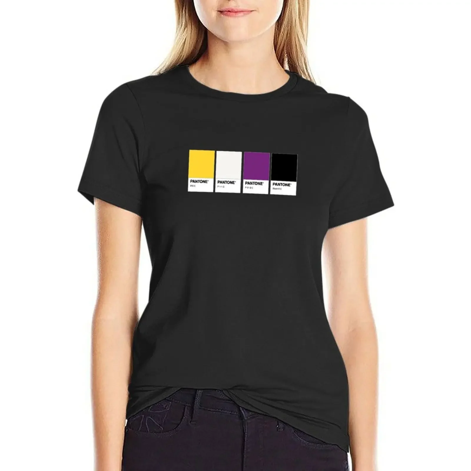 

nonbinary pantone pride T-Shirt plain hippie clothes customs workout t shirts for Women