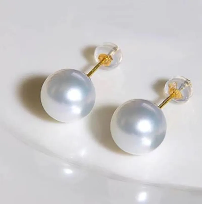 

Natural AAAAA 9-10mm White Pearl Earrings Designer Fashion accessories 080601