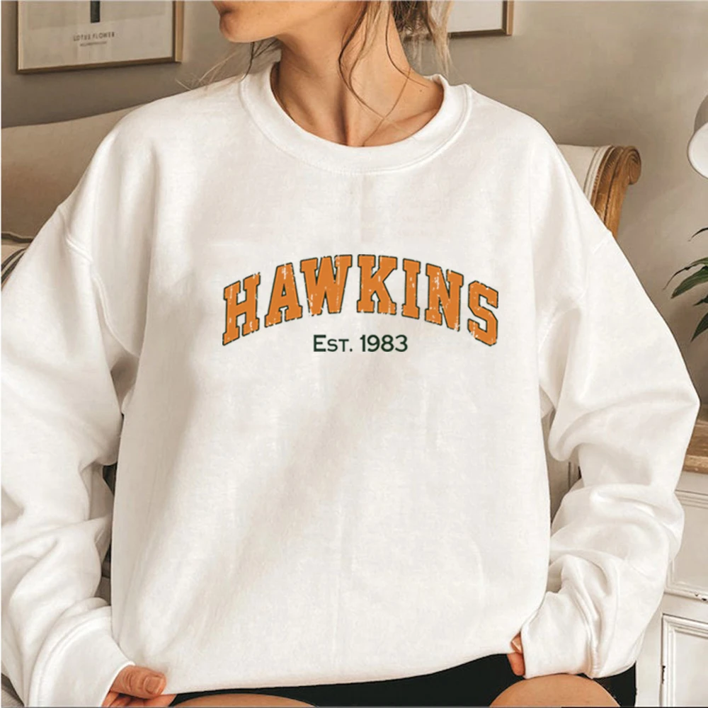 

Vintage Hawkins Est 1983 Sweatshirt Hawkins High School Sweatshirts Unisex Hoodies Hawkins Indiana Pullover Streetwear Women Top