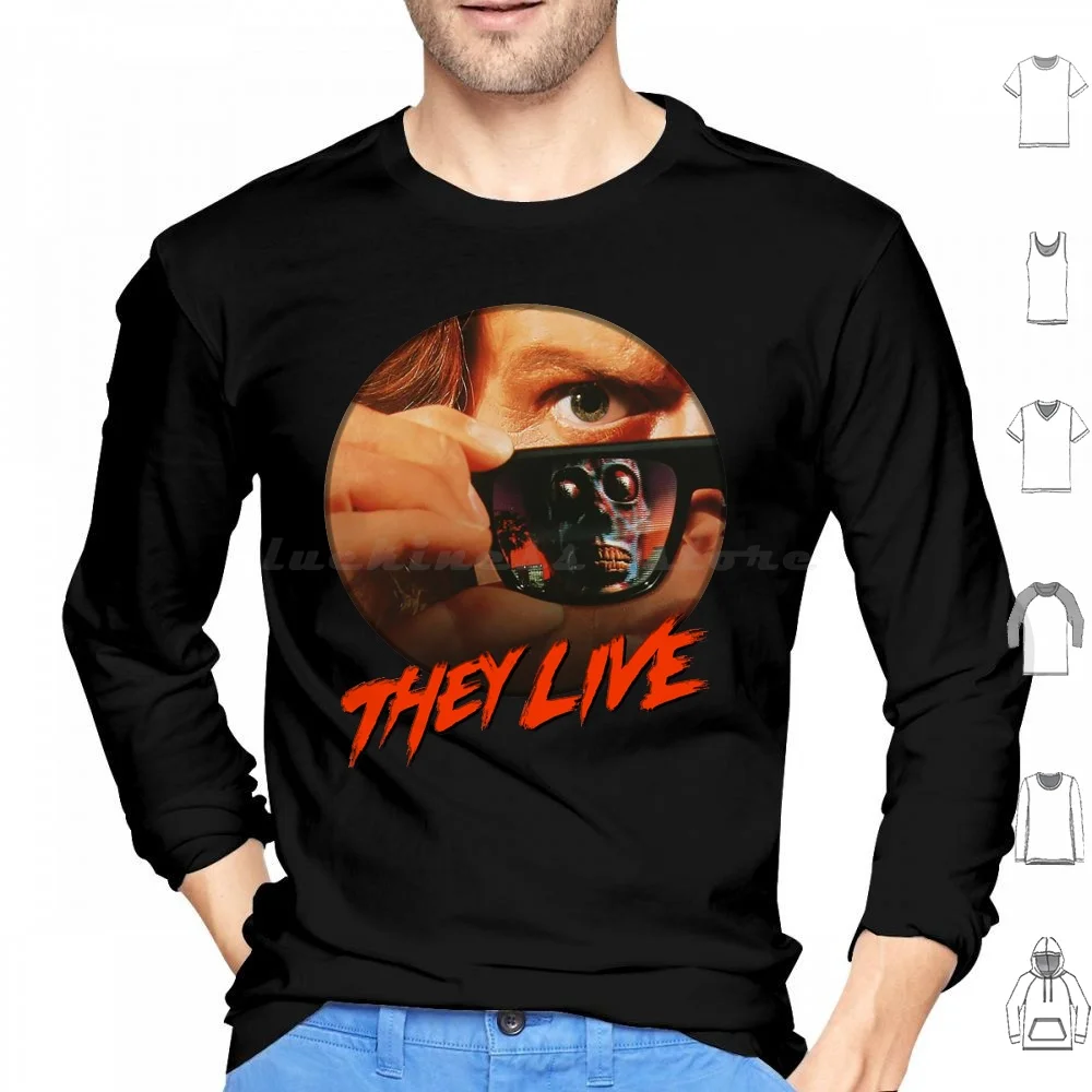 They Live Hoodie cotton Long Sleeve Movie Horror Science Fiction Sci Fi Ray Punk Chew Bubble Gum Piper 80S Retro Cult Classic