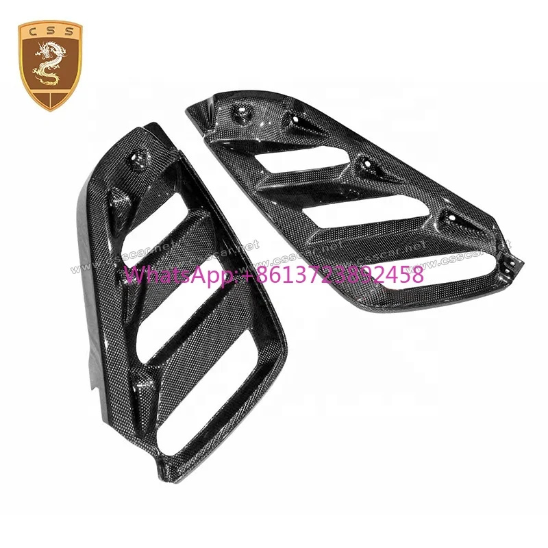

Car Styling Atuo Parts 2pcs 488 Carbon Fiber Rear Trunk Engine Scoops Cover Air Outlet Vents for Ferrari 488 Spider