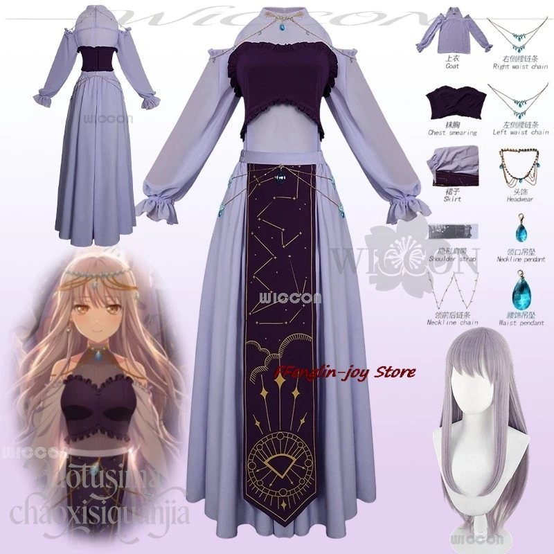 

Disfraz Minato Yukina Косплей Аниме Игра BanGDreamRoselia Requiem For Fate Idol Костюмы Длинные аксессуары deguisement Adulte