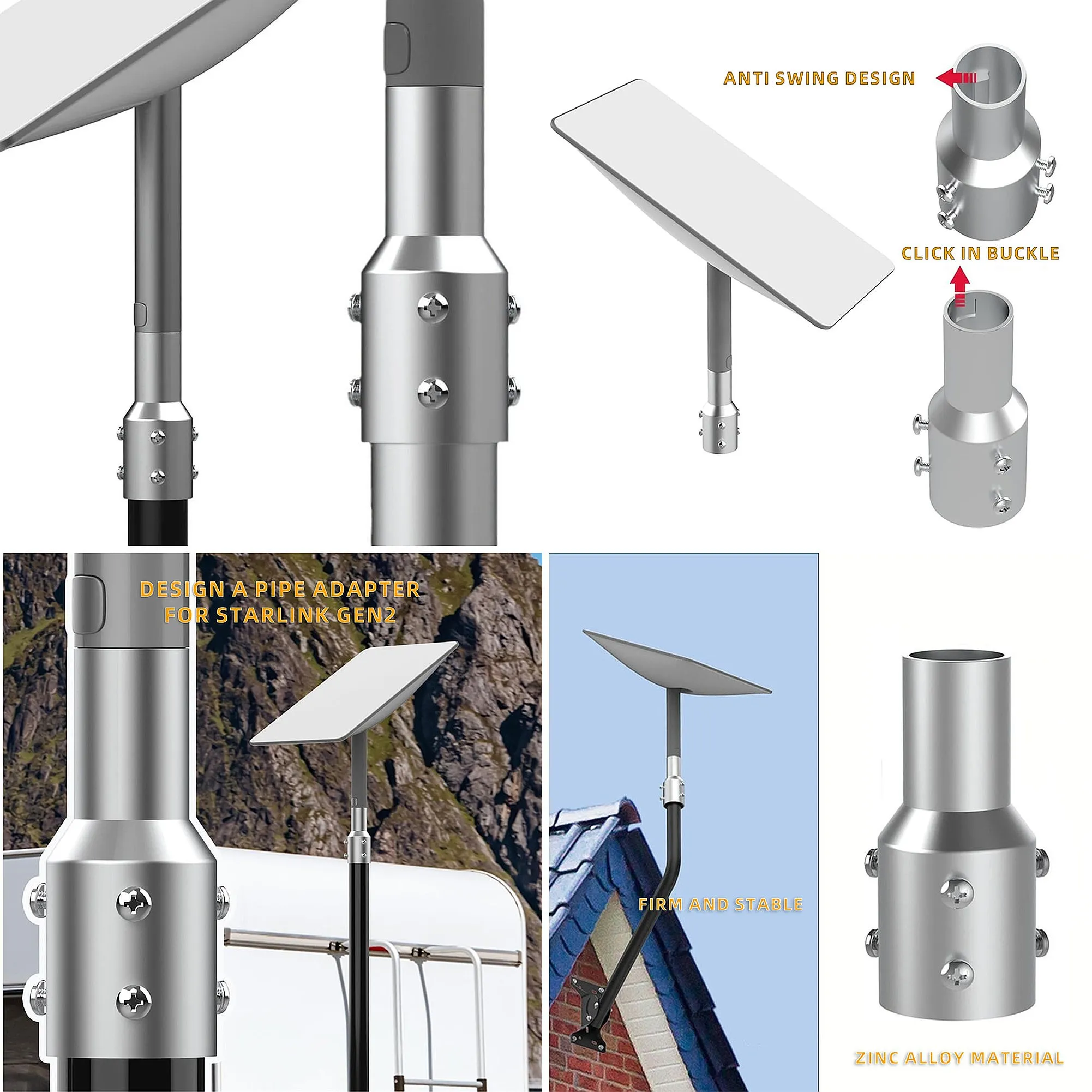 Hottest Starlink V2 Aluminum Receiver Stand Eaves Stand Internet Kit Satellite Compatible Starlink Mini