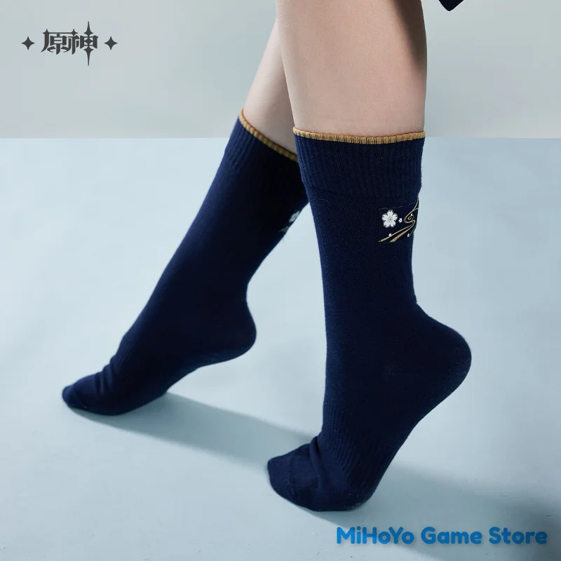 Kamisato Ayaka Socks MiHoYo Original Official Genshin Impact Daily Costumes Quadratic Theme Impression Series Accessories Gifts