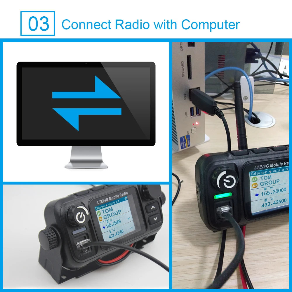 Mobile Radio 25w With Antenna Two Way Radio Mobile Transceiver Car 50km Walkie Talkie Communicator Amateur Radio Phone Function