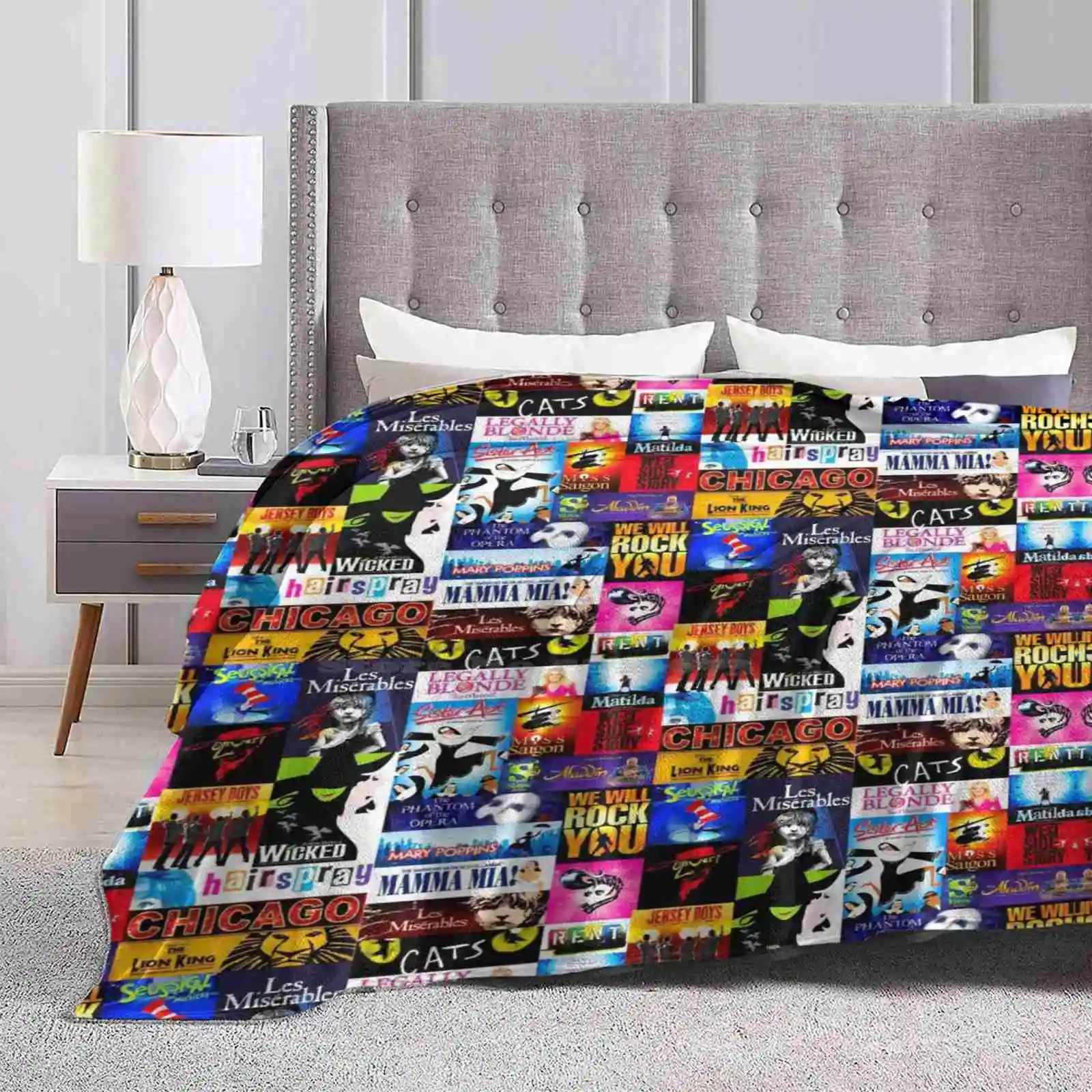 Musicals Blanket Soft Warm Travel Portable Blanket Musicals Music Design Musical Theatre Shows Broadway West End London