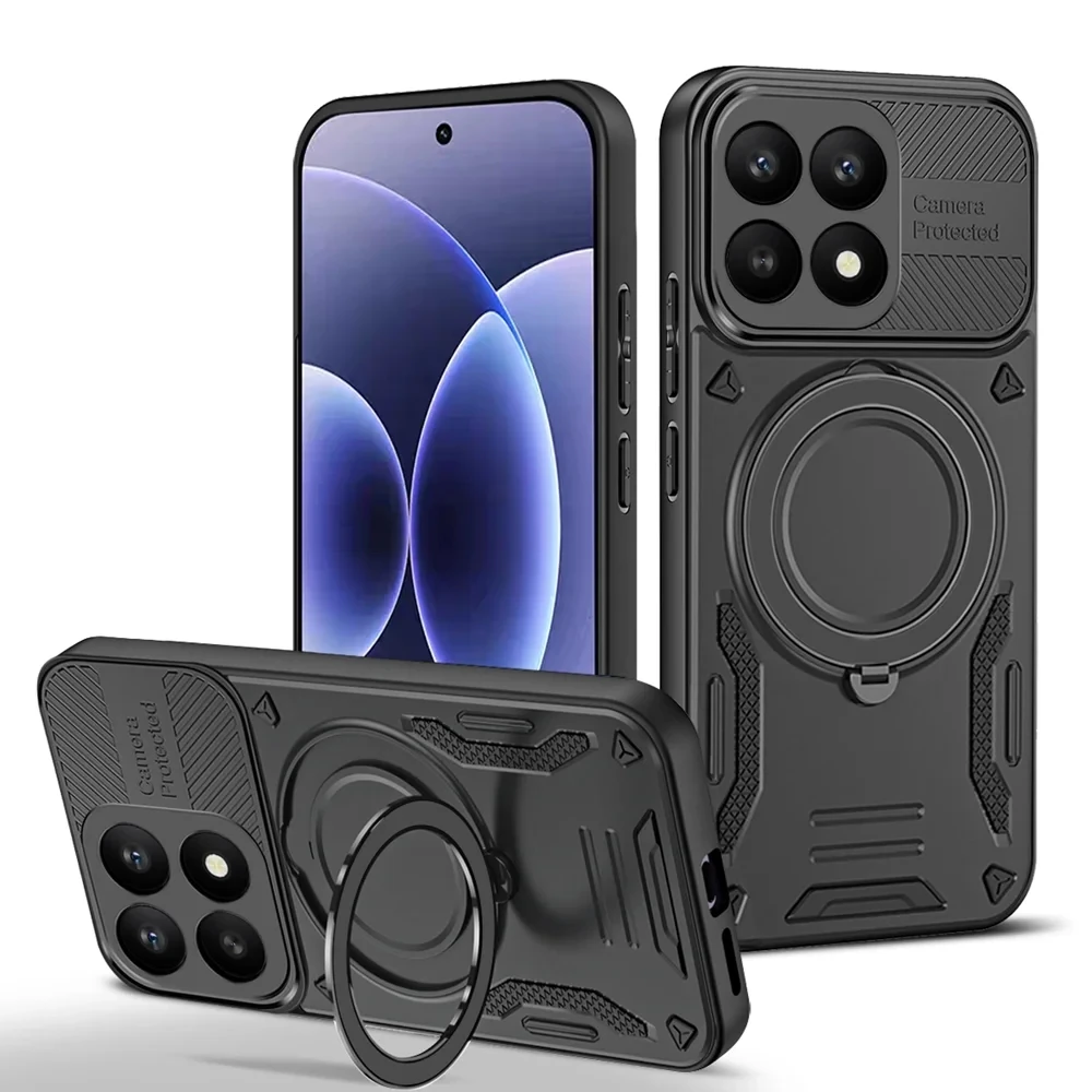 Luxury Armor Magnetic Phone Case For Xiaomi 17 17Pro 17T 17TPro Pro Max 17Promax Ring Bracket Bumper Protection Back Cover