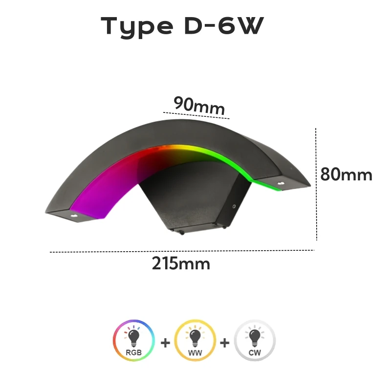 khelse RGBCW Tuya LED Outdoor Wall Light Black 3