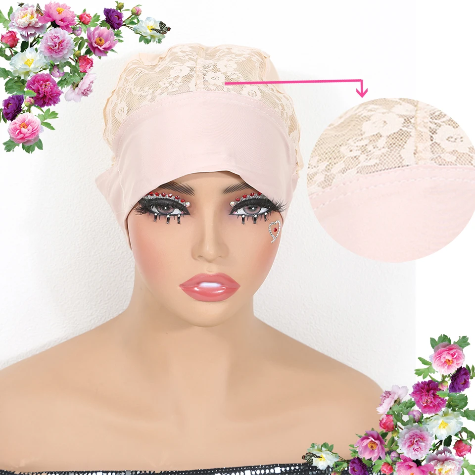 

Adjustable Machine Made Wig Cap Light Color, Elastic Headwear, DIY Wig Accessory Mesh Bottom for Women Making Headband Wigs