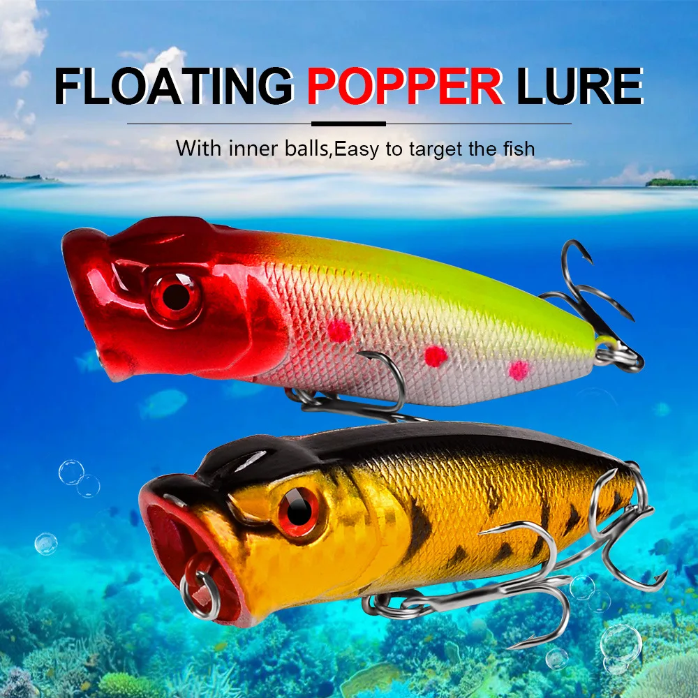 

Sea.Yolo 10G 7CM Floating Popper Lure Fishing Line Vibaration Swimming Make Noise To Attract Fish for Bass Fishing Accessories