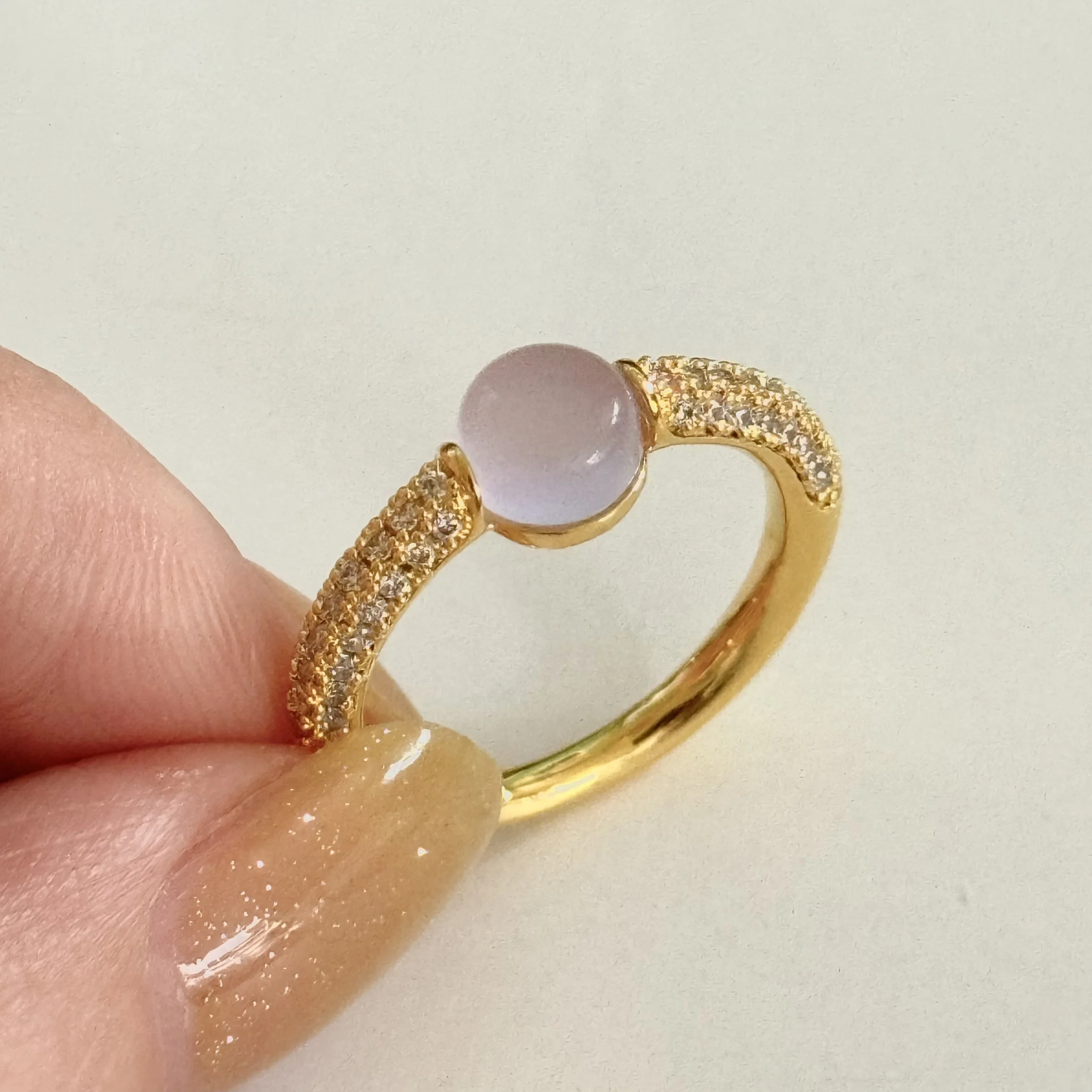 Classic Ring 33 Colors 6mm Round Candy Style  Inlay Transparent Zircon Crystal  for Women Jewelry Birthday Gift