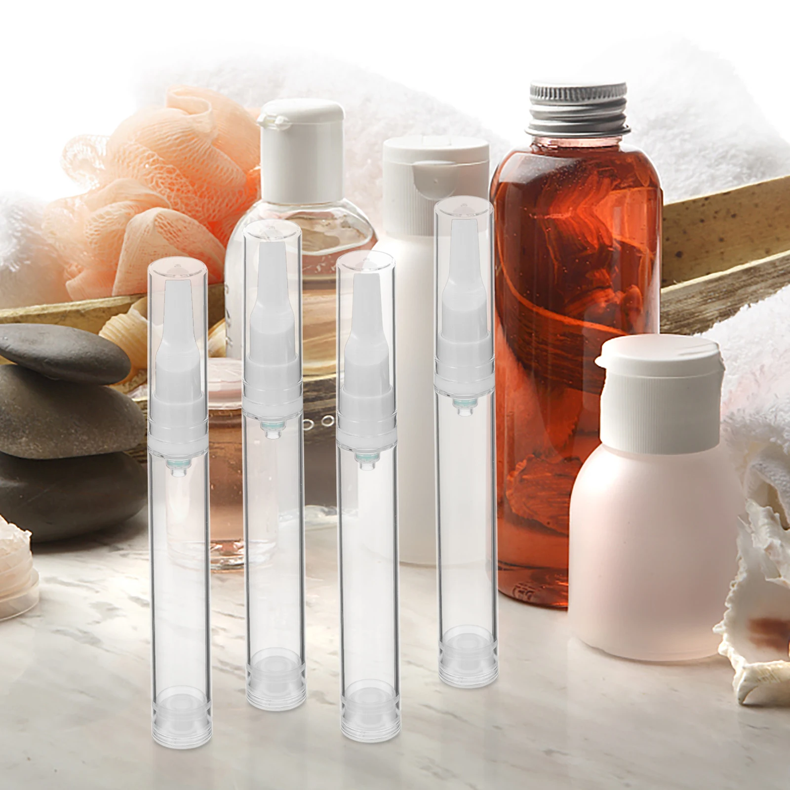 

10Pcs Eye Cream Vacuum Bottles Portable Travel Size Airless Pump Containers Empty Skin Care Moisturizer Dispensers 15Ml