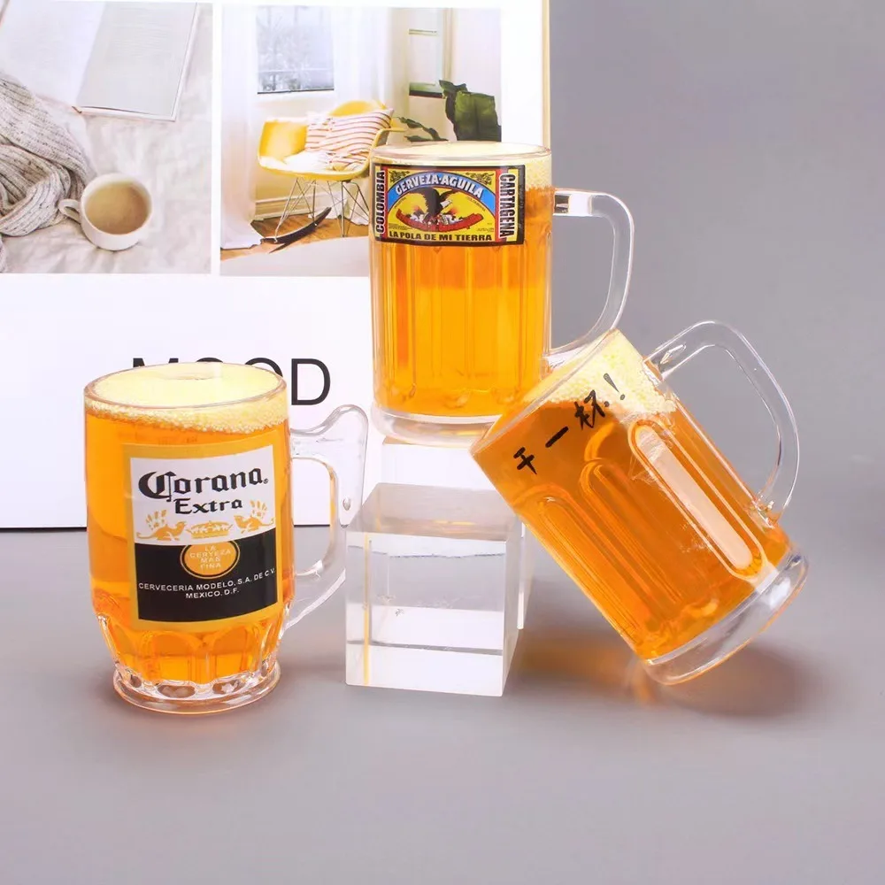 1-5pcs Beer Cup Bottle Model Simulation Wine Cup Beer Cup Bottle Desktop Ornaments Diy Accessories Men's Gifts Cake Baking Decor