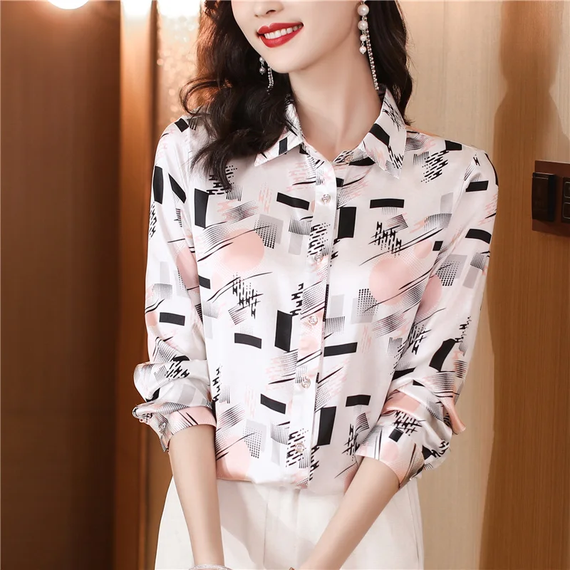 

Clothing Unique Silk Shirt Women Year New Style Beautiful Noble Lady High-End