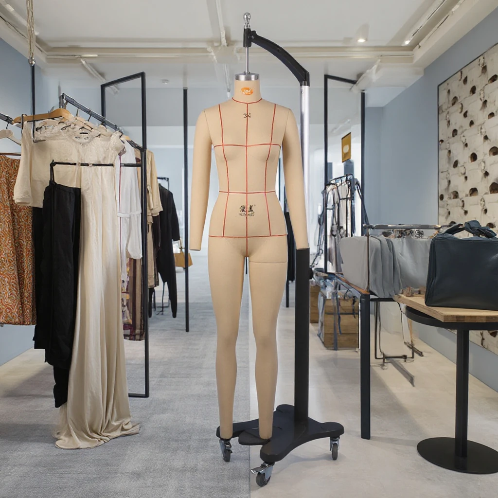 Size 34 Women's Full-Body Fiberglass Headless Dress Form Mannequin With Standing Pose For Tailor Sewing Pattern Making