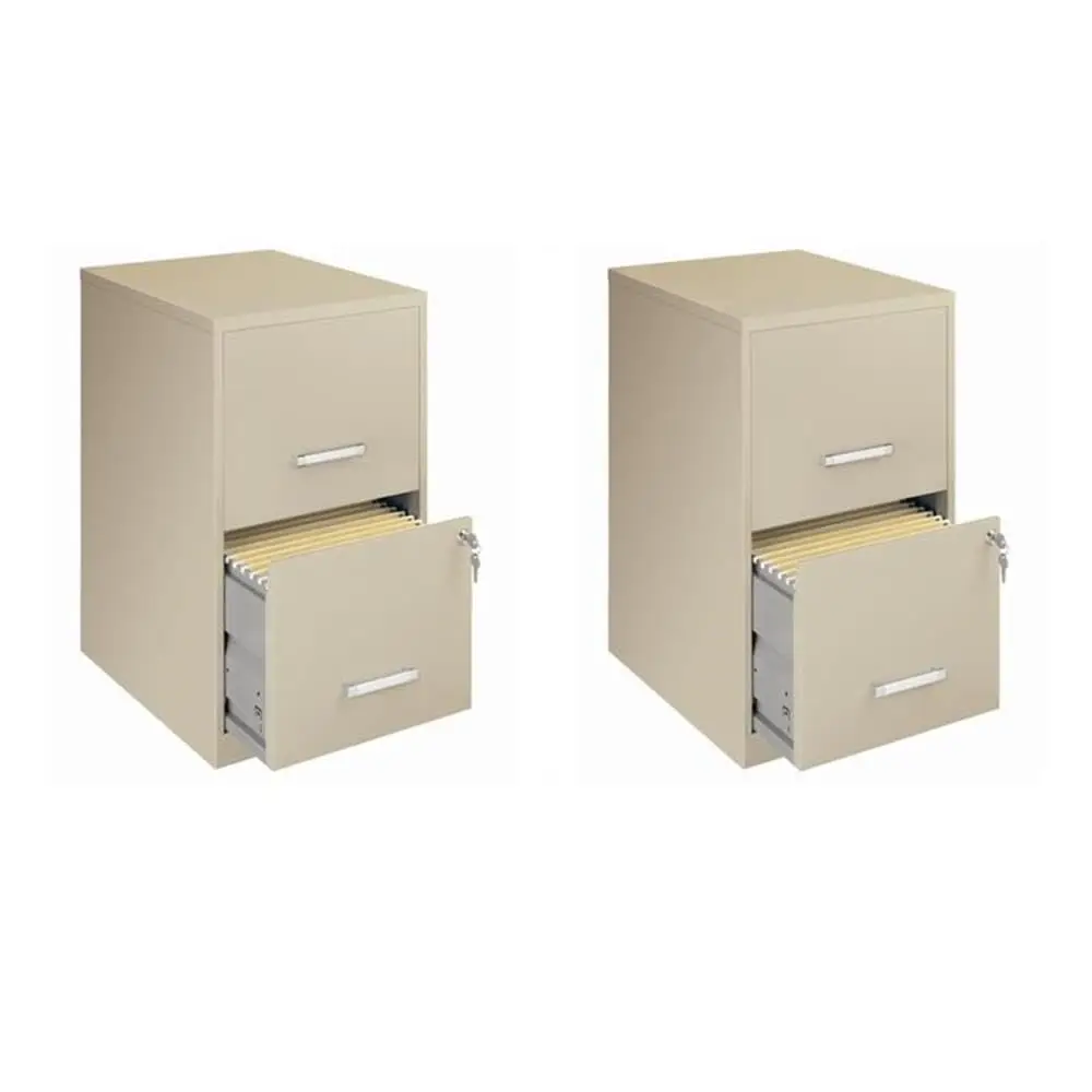 #2-Drawers Metal File Cabinet 18in Office Storage Legal Letter Size, Customized