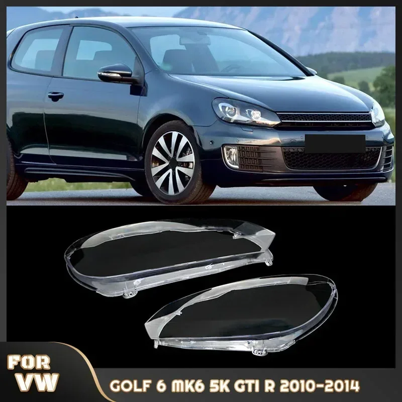 1 linke/rechte Scheinwerfer linsen abdeckungen für vw golf 6 mk6 gti r 2015-2019 transparente Lampenschirm-Scheinwerfers chale