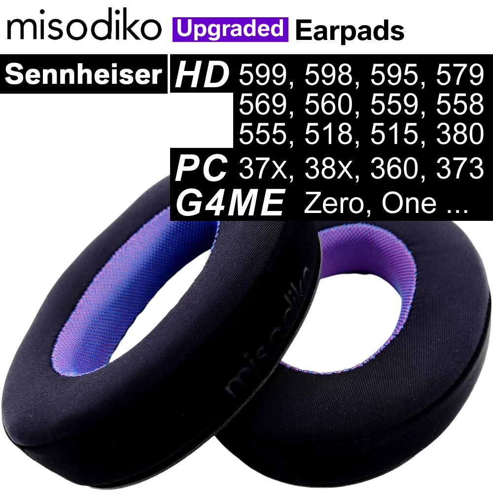 

misodiko Upgraded Ear Pads Cushions Replacement for Sennheiser PC37X PC38X, HD599, HD598, HD595, HD515, HD518 Headphones