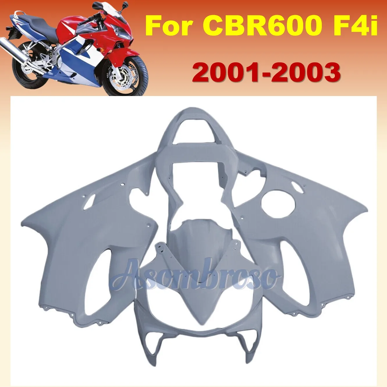 Free Custom Motorcycle Fairings CBR600F4i 2001 2002 2003 Nardo Grey Fairing Kits CBR600 F4i 2007 CBR 600 01-03