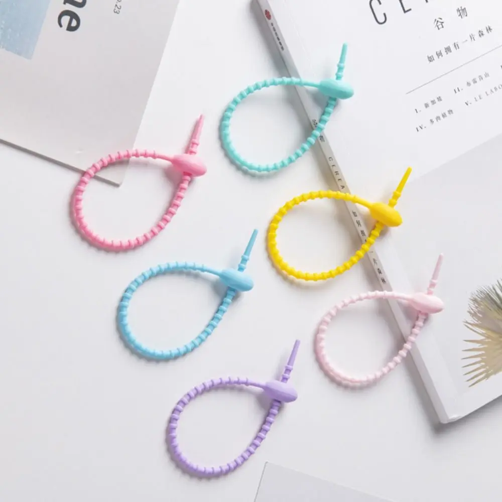 

3 PCS Candy Colors Silicone Tie Tadpole Shape Silicone Material Key Lanyard Reusable Bag Accessories Lanyard