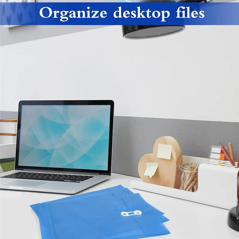 CS-For Documents A4 Plastic Envelopes Folders With Snap Closure And String Tie For School Home A