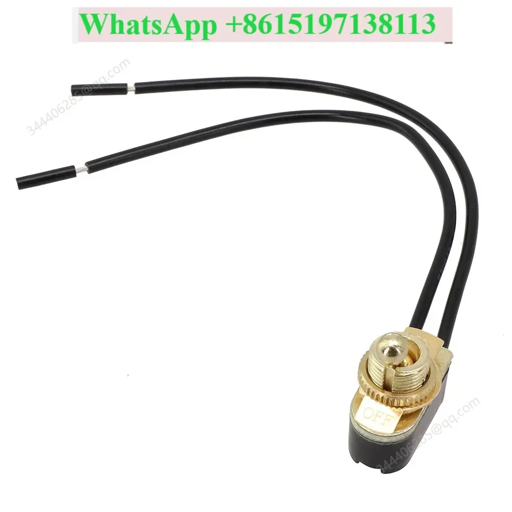 Gold-plated button twist switch rocker arm toggle switch with cable 3A250V opening 12MM ON-0FF second gear 2 gear