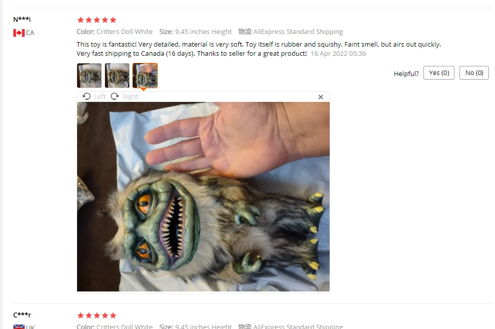 Critters Prop Doll Space Crite Plush from Movie Critters Collection Creepy Doll Fugglers Funny Ugly Monsters Gifts