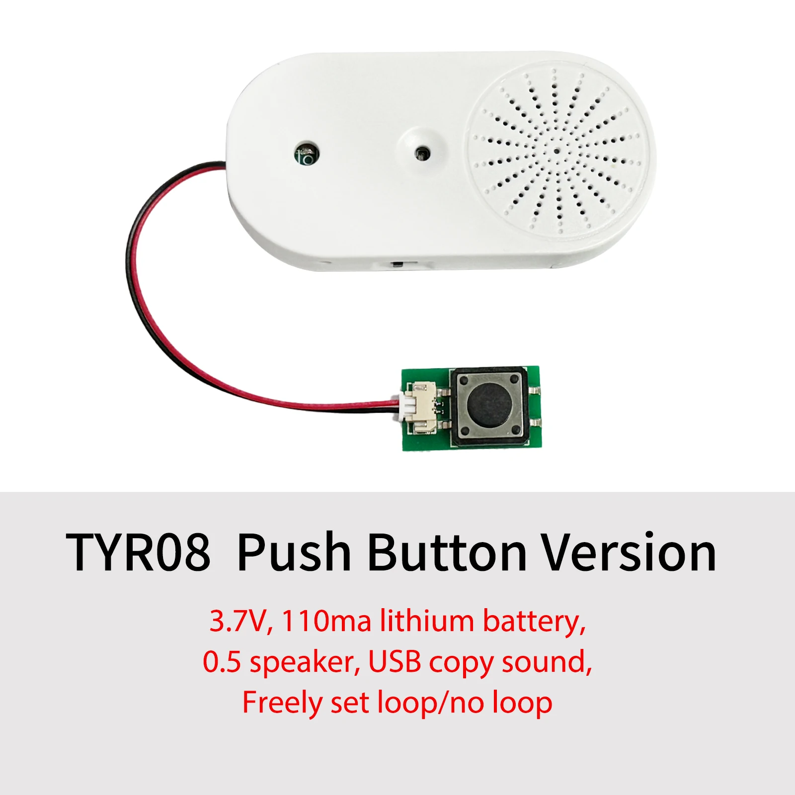 Push Button Record & Playback in One Voice box Sound Module, 4MB/16MB USB Downloadable & Recordable for Xmas Greeting Gifts