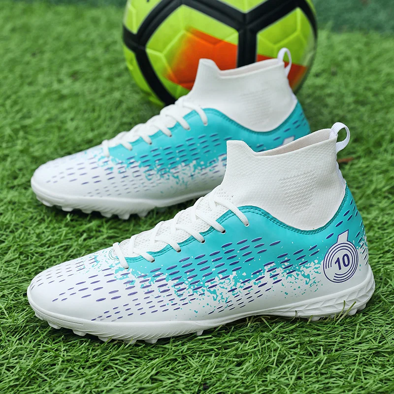 

2025 Football Shoes High-Top Men's Football Shoes Student Training Shoes Children's Artificial Grass AG Spike Cross-Border New M