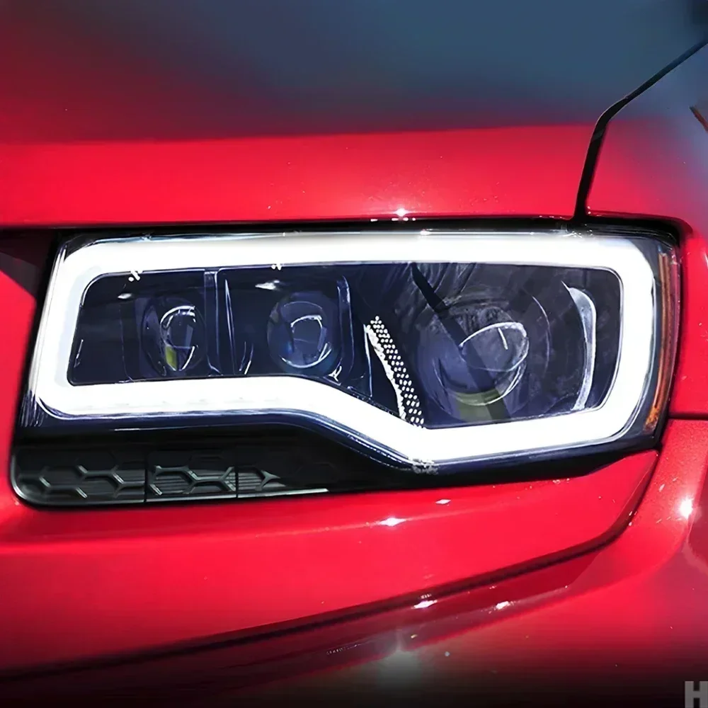 

Модернизированные автомобильные передние фонари для Jeep Grand Cherokee 2014-2021, автоматические светодиодные фары в сборе, 3 линзы проектора, стиль, аксессуары для инструментов