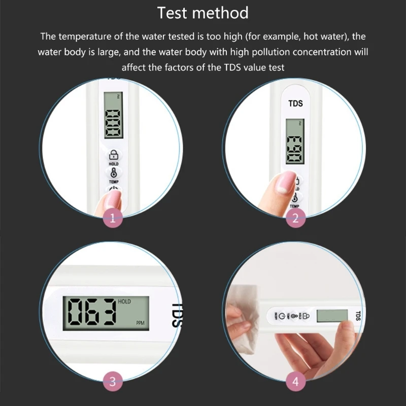 TDS/Temp Meter Multipurpose Water AnalyzerMonitor with Data Hold High Accuracy