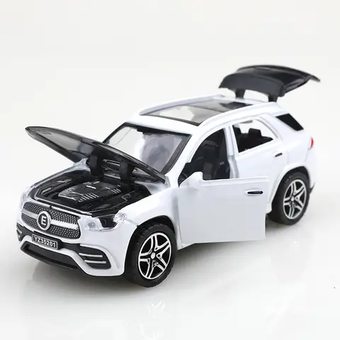 (Bagged) 1/36 GLE SUV alloy pullback toy car, die-cast metal, boy's toy, four doors can be opened, strong pullback function.