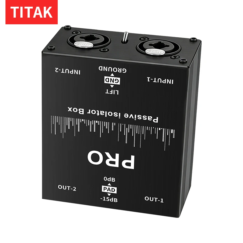 Live Sound Card Audio Isolator 6.5mm XLR Common Ground Filter Current Eliminator for Mixer Microphone Equipment