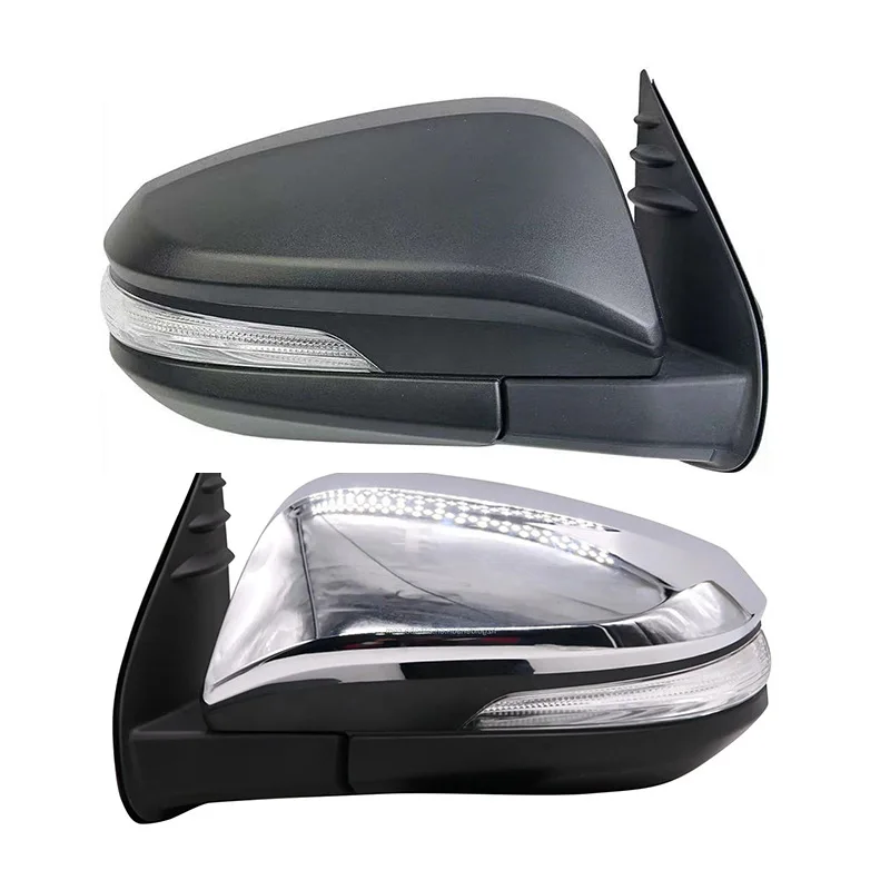Ultra-Clear 5-Wire/7-Wire Glass Car Rearview Mirror Black/Silver Side Mirror Stylish Plating Wing Mirror for Hilux Revo 2016