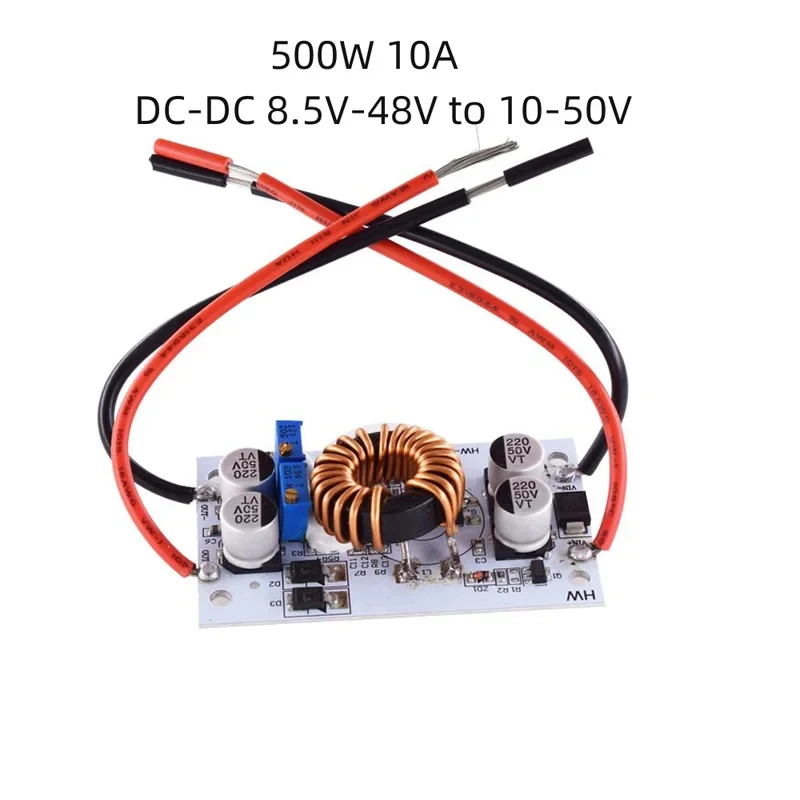 500W 10A Boost Power Supply DC-DC 8.5V-48V to 10-50V Adjustable Boost Converter Constant Voltage Current Drive Module CC CV DIY